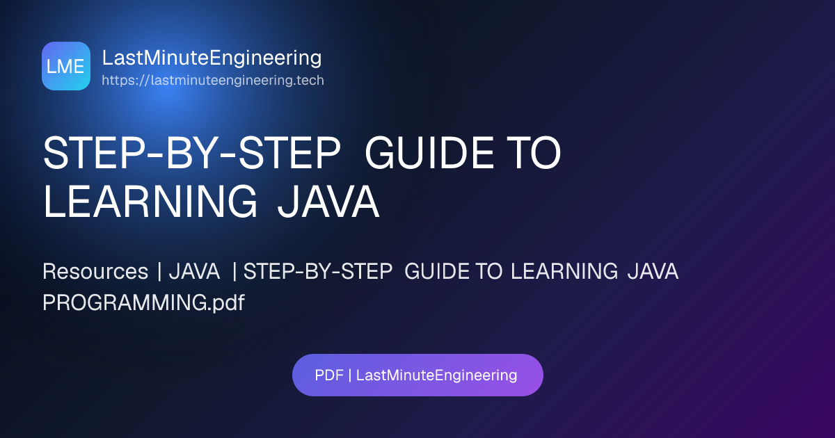 STEP-BY-STEP GUIDE TO LEARNING JAVA PROGRAMMING.pdf | PDF ...