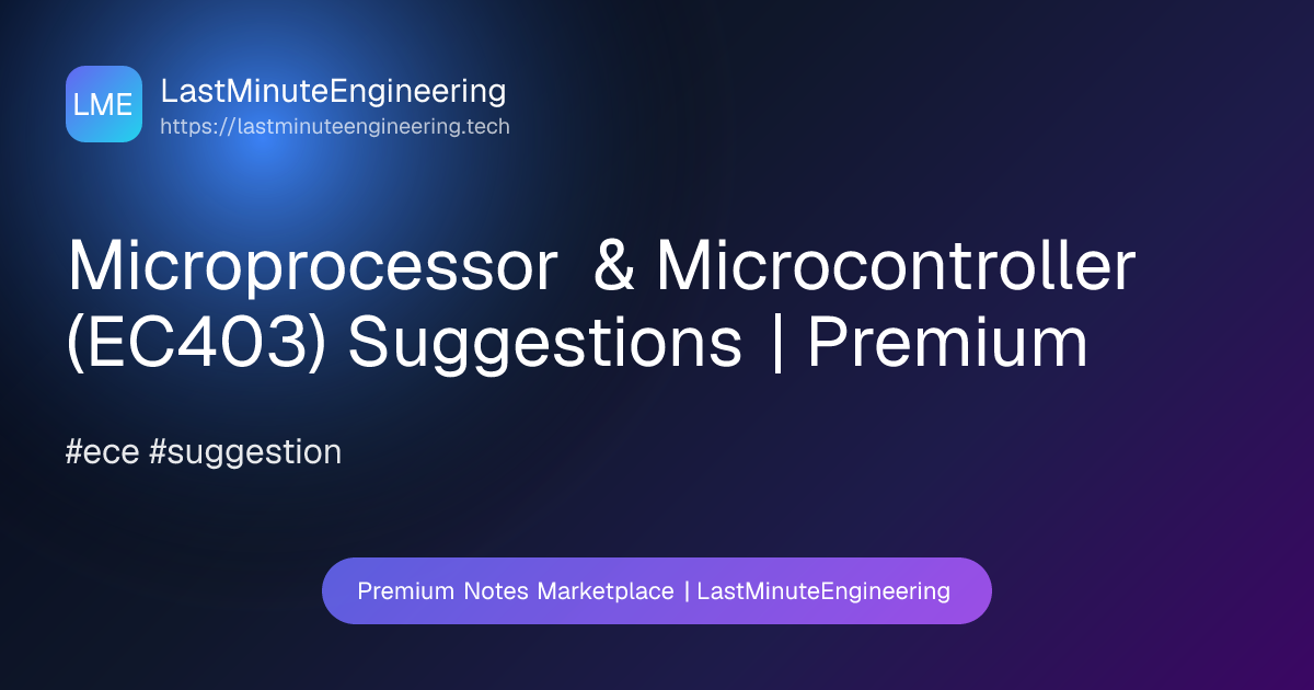 Microprocessor & Microcontroller (EC403) Suggestions | Premium Notes ...